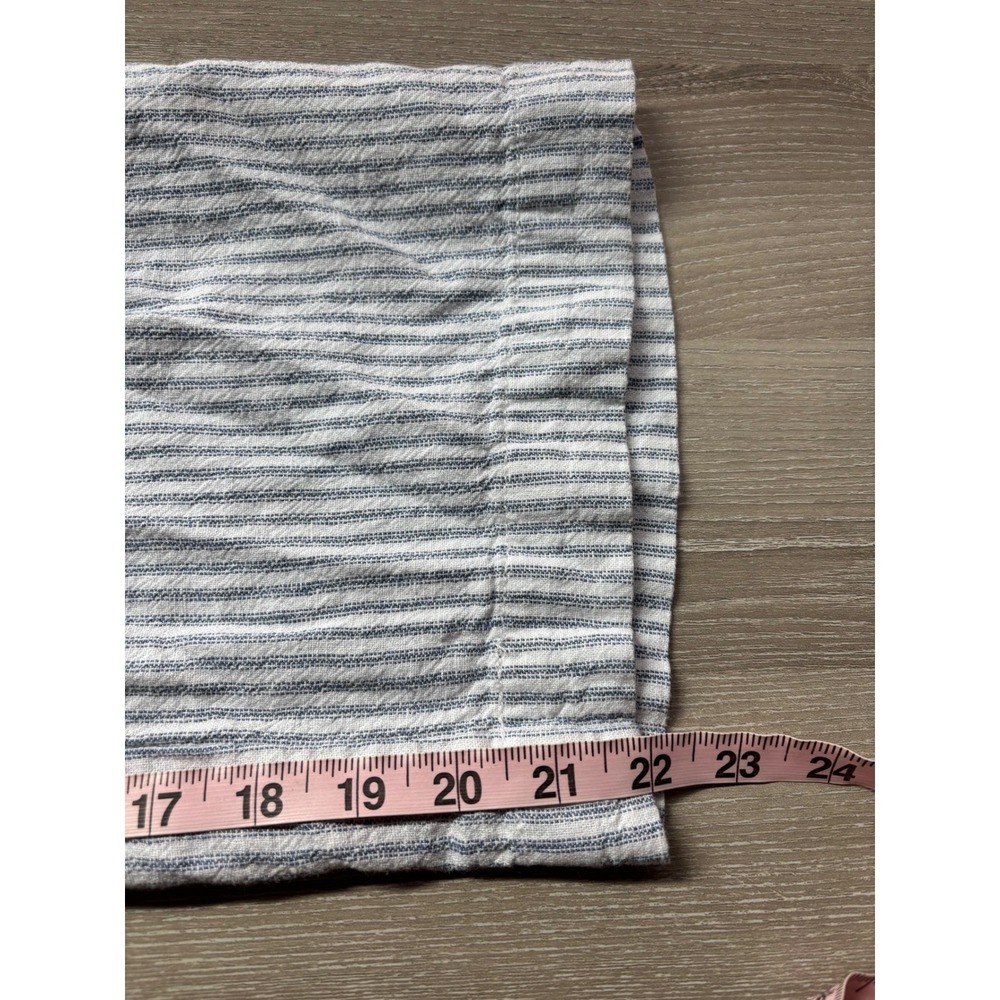 Westbund Womens S Blue White Striped Linen Blend Wide Leg Crop Pants Casual Work - Picture 8 of 10
